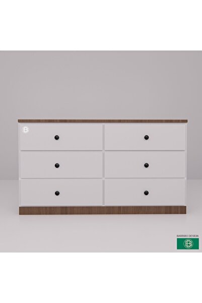 barisbo design Şifonyer 6 Çekmeceli Geniş Depolama Alanına Sahip