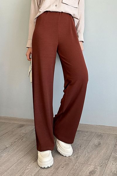 InStyle Bitter Brown Collared Palazzo Trousers