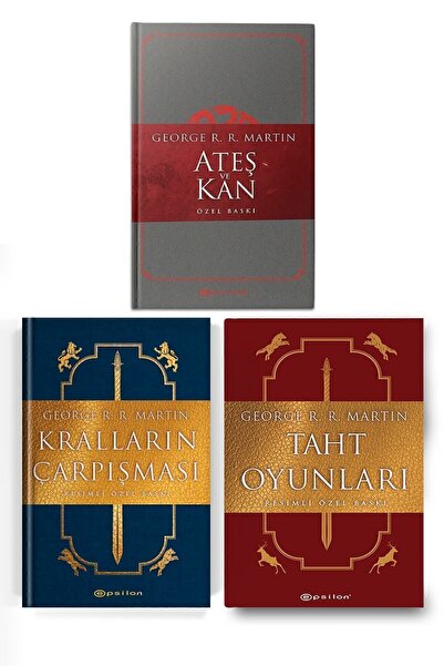 Epsilon Yayınevi Ateş Ve Kan Taht Oyunları Kralların Çarpışması Özel Baskı 3 Kitap Set George R.r. Martin