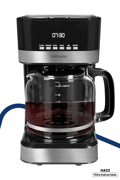 GOLDMASTER Hazz 1.8 Liter - Coffee Machine with Glass Jug, Washable Filter and Automatic Timer