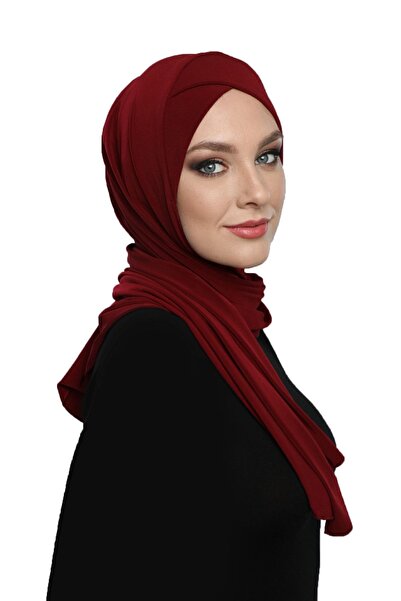 fidan bone Turban instant Takmatik Burgundy, cu înveliș, pentru modă islamică...