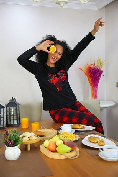Akbeniz Set de pijamale pentru femei Welsoft Polar 8509