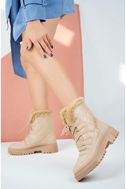 epaavm Lace-up Parachute Model Nut Snow Boots