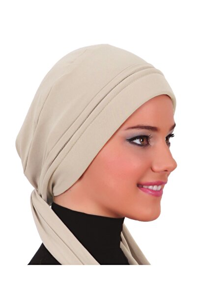 fidan bone غطاء رأس طبي جاهز باللون البيج مع أربطة، مناسب للاستخدام الطبي