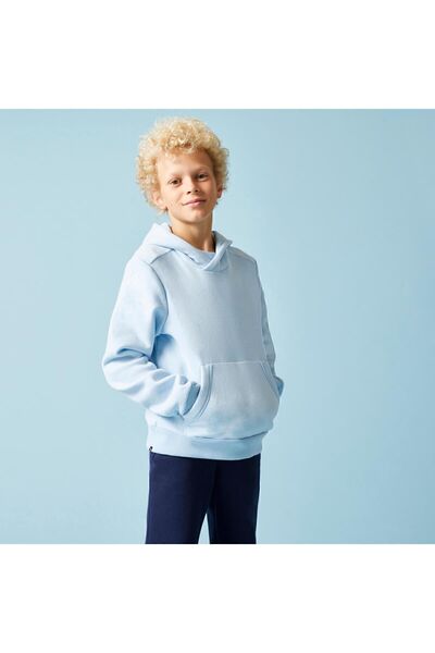 Decathlon Domyos Çocuk Mavi Kapüşonlu Sweatshirt 500