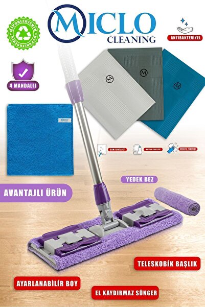 MICLO CLEANING Mandallı Mop 3lü Bez Yer Bezi ( Efsane Set )