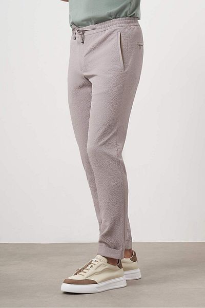 Morven Ανδρικό πέτρινο πολυεστερικό παντελόνι Jogger Slim Fit