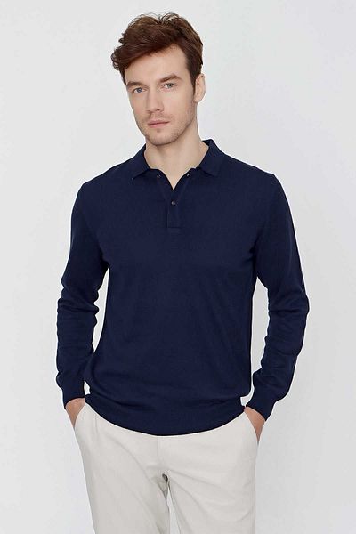 Morven Tricotaje pentru bărbați Marine Basic Gât polo Dynamic Fit, cu croiala relaxată