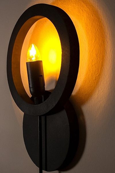 Bundeba Moon Wooden Sconce - Lamp Wall Decor Chandelier Sconce for Cafe, Hotel, Restaurant, Room, Office