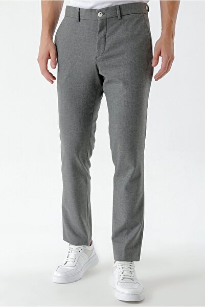 Morven Чоловічі штани з полівіскози з візерунком у вигляді диму з вузьким облягаючим кроєм