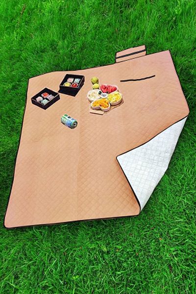 Bundera 160x160 Cm Waterproof Picnic Mat - Camping Type, Quilted Fiber with Self Bag