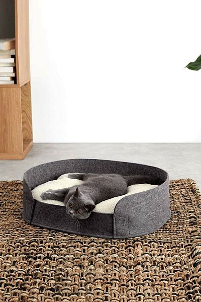 Bundeba Zeus Grey Plush Cat Bed - Dog Cushion Pet Cat Nest House Shed