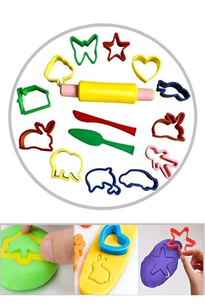 Bundeba 15 Parça Eğitici Oyuncak Oyun Hamuru Kalıbı Kalıp Seti Doğum Günü Hediyesi Okul Öncesi Hediyelik