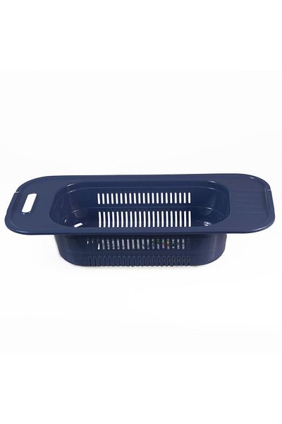 HOBBY LİFE Eyve Drainer Vegetable Dish Drying Sink Strainer Blue