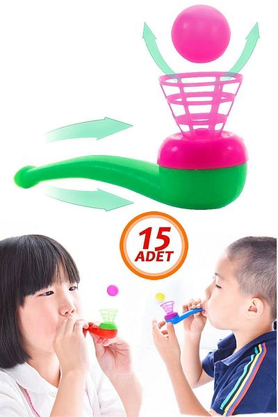 Bundera 15 Pieces Saxophone Blowing Ball - Karne Gift, Popit Pipette Breathe Ball Lift Educational Toy