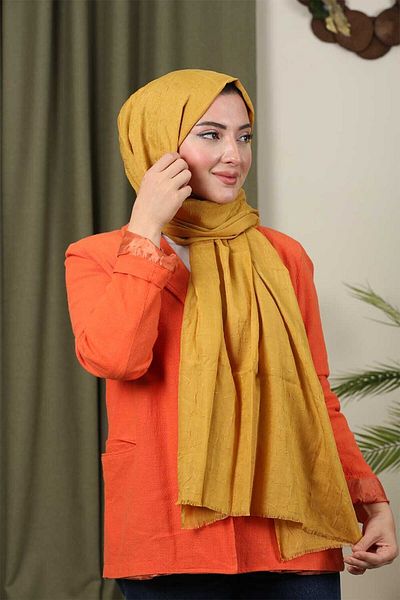 Trablus Hijab Women's Bamboo Scarf Shawl Mustard