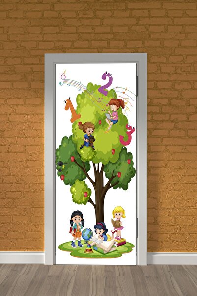 Özbey Reklam Anaokulu Kapı Yüzey Giydirme Çocuk Figürü Sticker