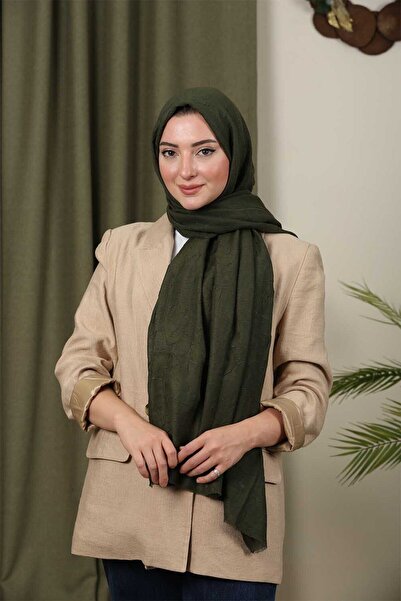 Trablus Жіночий шарф з бамбукового крашу, колір хакі