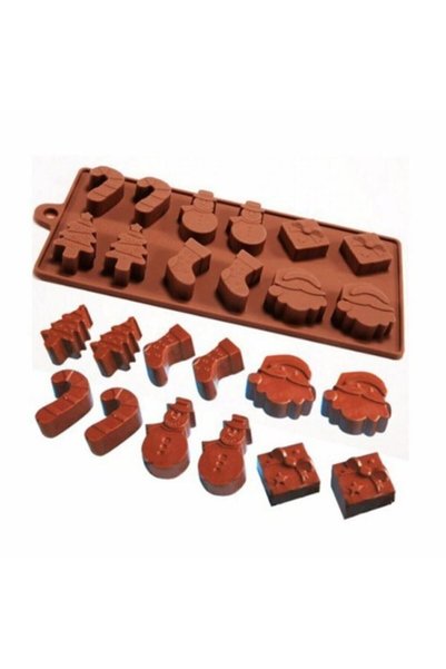 KanyonGrup Santa Claus, Pine Tree, Christmas Stocking, Snowman Shaped Christmas Themed Chocolate Mold
