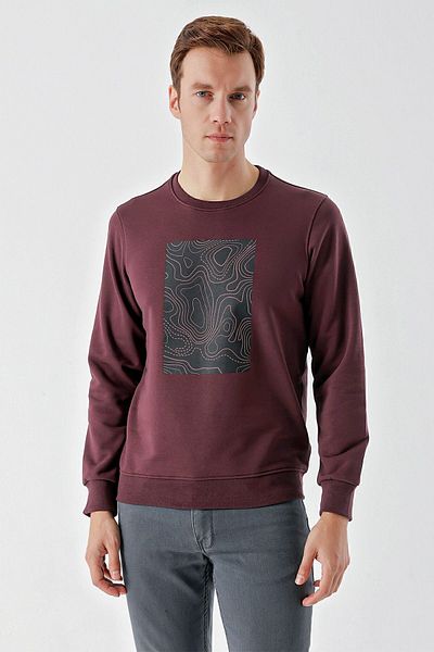Morven Ανδρικό φούτερ με λαιμόκοψη Plum Trend