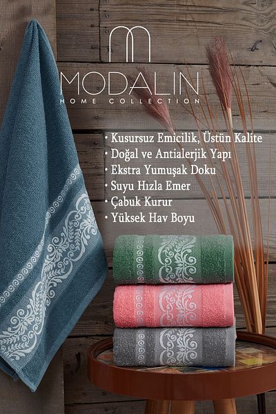 MODALİN Mintás törölközőkészlet Rona 4 részes vegyes színek - 50x90