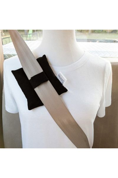 Bundeba Support Seat Belt Support Pillow Black Adjustable Chest Travel Pillow