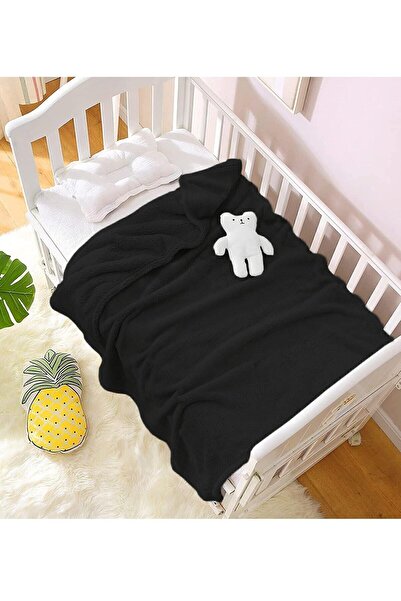 Bundera Nomi Baby Blanket Black Newborn Baby Crib Stroller Swaddle Plush Blanket 100x120 Cm
