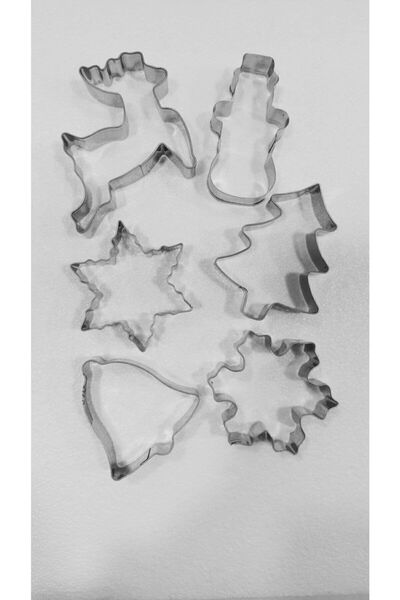 Pozitif Metal Kurabiye Şekilleri Yılbaşı Konseptli Geyik Kardanada,yıldız, Çam, Çan Kartanesi