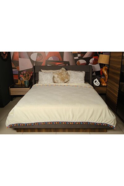 MİLAYS LİFE HOME COLLECTİON MİLAY'S LİFE HOME COLLECTİON WELSOFT YUMOŞ PÜSKÜL DETAY BATTANİYE YATAK ÖRTÜSÜ