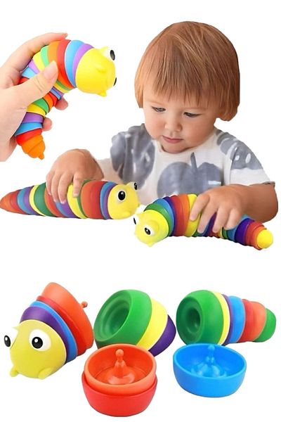 Bundera Colorful Montessori Caterpillar Toy - Fun, Stress and Anxiety Relief