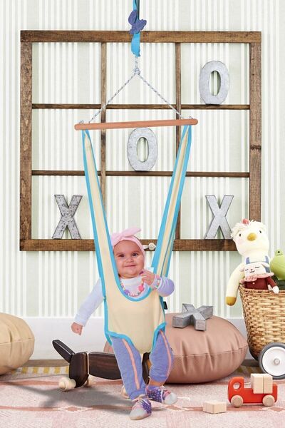 Bundeba Luna Bebek Hoppala Zıp Zıp Askılı Yaylı Yürüteç Güvenli Emniyet Kemerli Tavana Asılan Zıpzıp