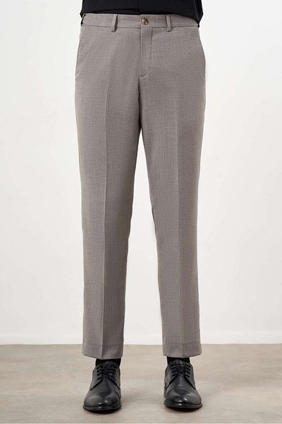 Morven Men's Polyviscose Brown Classic Trousers - Trend Pattern, Dynamic Fit