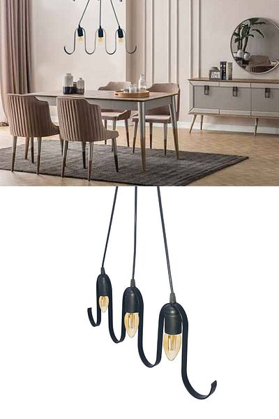 Bundera Halay Avize Black Metal Pendant Lamp Wrought Iron Retro Rustic Office Cafe Bar Hotel Decorative Modern Ceiling Lamp