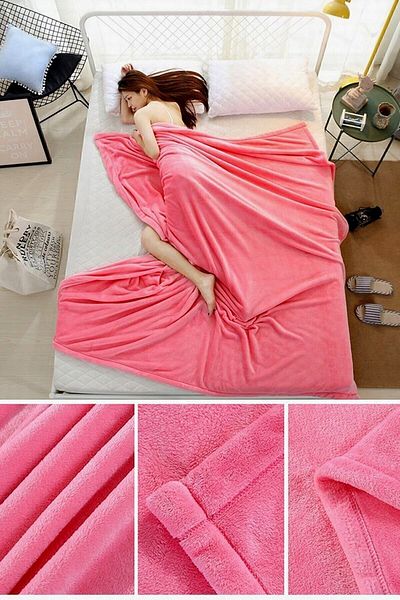 Bundeba Blanket Pink Double Wellsoft Plush Blanket Polar TV/Series Blanket 170x230 Cm
