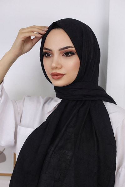 HAR-UM Ticaret Hijab Women's Bamboo Scarf Shawl Black
