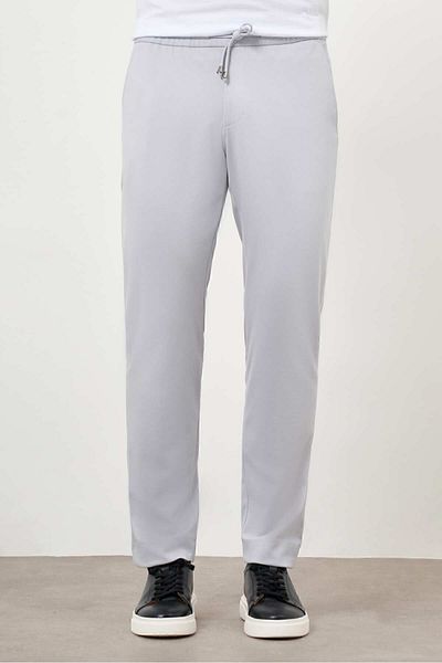 Morven Men's Gray Polyviscon Trend Drawstring Jogger Slim Fit Sports Trousers