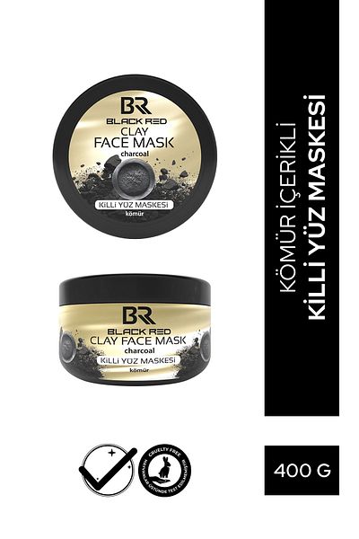 Black Red Black and Red Clay Mask - Charcoal Content, 400g