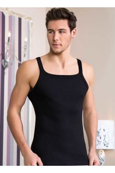 Berrak Men's Camisole Thin Strap Ribbed Sports Athlete
