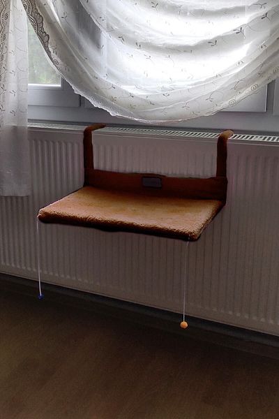 Bundera Cat Radiator Bed Coffee Heating Honeycomb Top Hanger Polar Plush Cat Bed Hammock