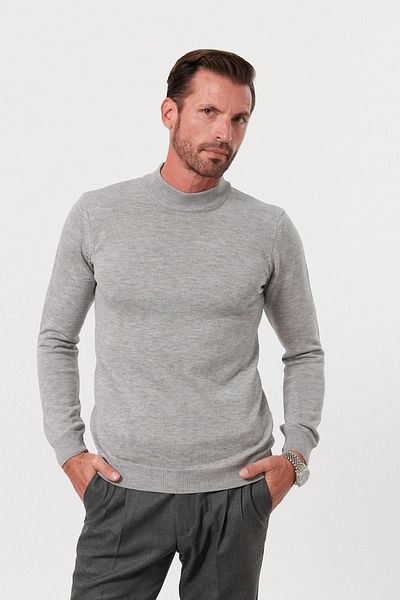 Livio Ferri men's Slim Fit Turtleneck Knitwear Sweater - Half Turtleneck