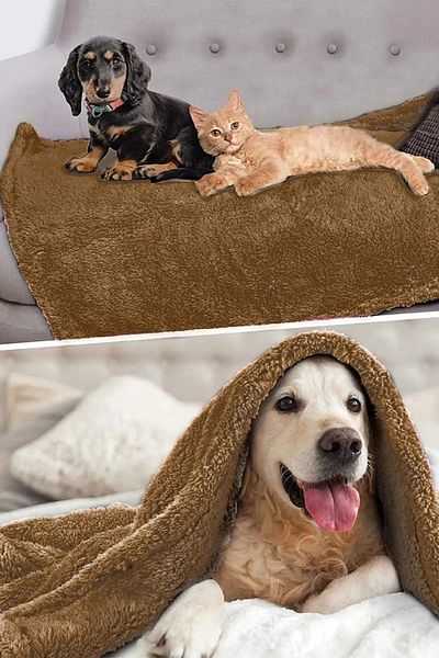 Bundera Plush Cat Dog Bed 60 x 90 Coffee Blanket Pet Cat Cushion Cat House Shed Mat Cover