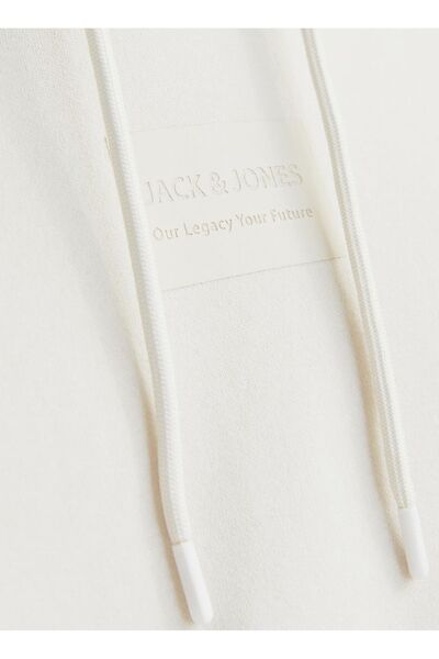 Jack & Jones Ανδρικό φούτερ με κουκούλα εκρού - 12256841 _JJHAKKAI SWEAT HOOD