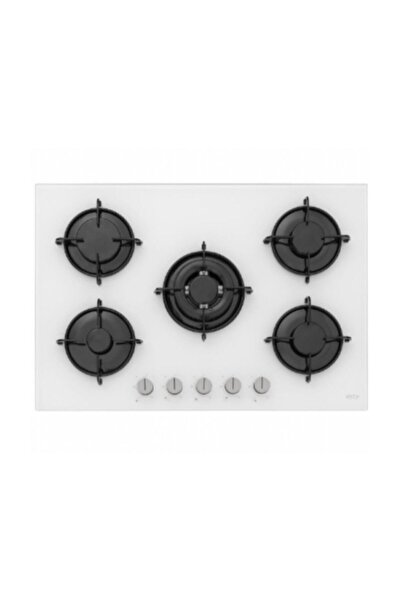 Esty Aco5365w01 Wok Gözlü Beyaz Cam Ankastre Ocak