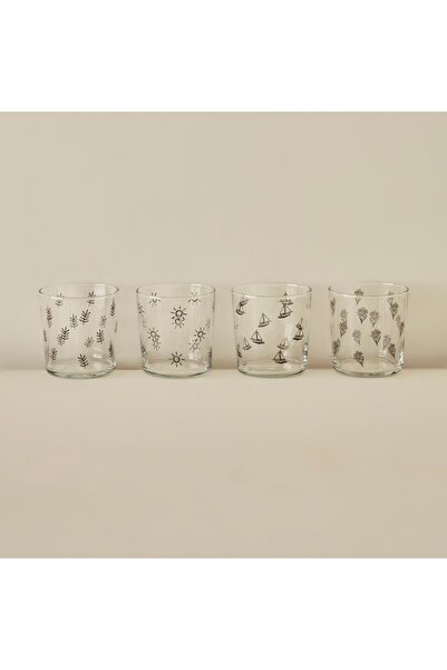 Bella Maison طقم أكواب بسيط مكون من 4 قطع أسود (380 سم مكعب)