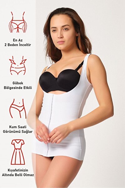 Emay White Mi 2916 Athlete Corset with Support and Agrafes