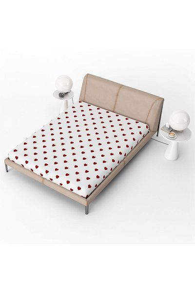 yok yok evim eve dair her şey Heart Bed Sheet