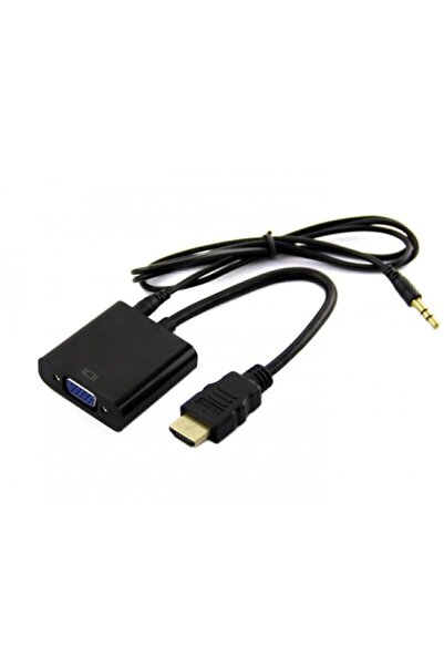 Gomax HDMI To Vga Dönüştürücü Ses Kablosu Siyah