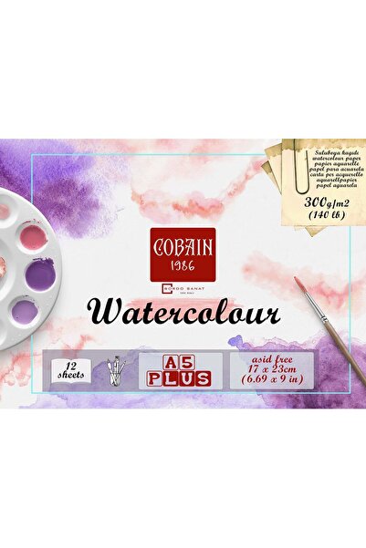 Bordosanat Suluboya Resim Defteri Cobain 1986 Watercolor Sulu Boya Defteri 12...