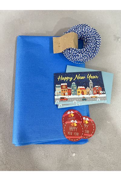 Meyofficial New Year themed dark blue concept packaging kit (pelur tying rope greeting card stickers)
