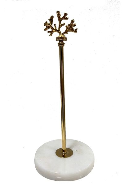 misscocohome Marble Footed Metal Paper Towel Holder
